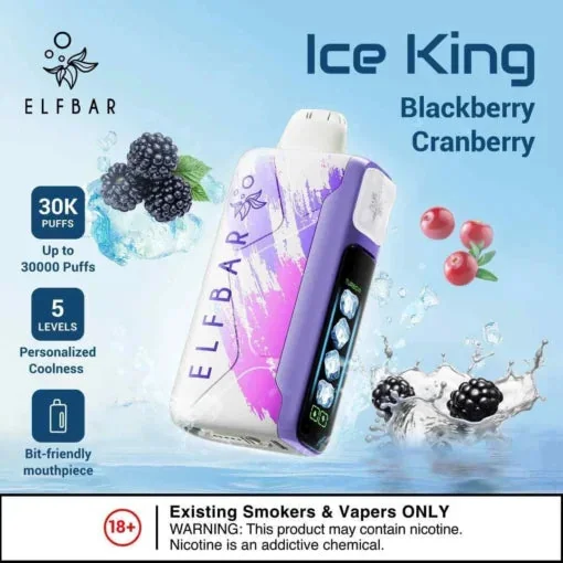 Elf Bar Ice King 30K Blackberry Cranberry Disposable Vape � 30000 Puffs Adjustable Cooling | Buy Online Mumbai - Vape Shop Mumbai