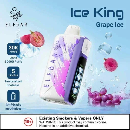 Elf Bar Ice King Grape Ice 30K Puffs Online in Mumbai | Same Day Vape Delivery - Vape Shop Mumbai