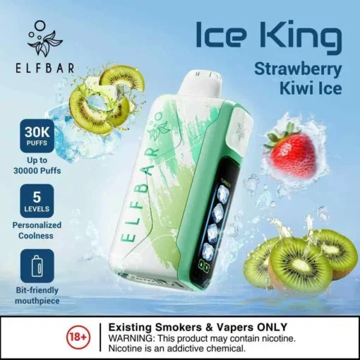 Elf Bar Ice King Strawberry Kiwi Ice 30K Puffs | Buy Disposable Vape Online Mumbai | Fast Delivery - Vape Shop Mumbai