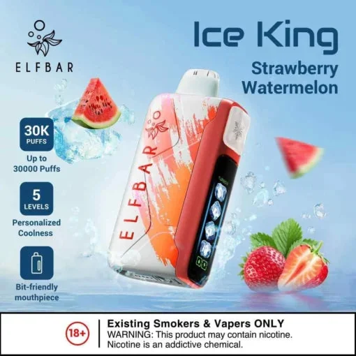 Elf Bar Ice King 30000 Puffs Strawberry Watermelon Disposable Vape - Vape Shop Mumbai
