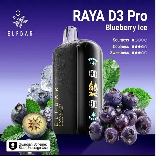 Elf Bar Raya D3 Pro 30K Blueberry Ice Disposable Vape � 30000 Puffs Rechargeable | Buy Online Mumbai - Vape Shop Mumbai