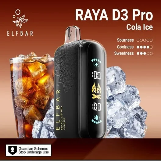Elf Bar Raya D3 Pro 30K Cola Ice Disposable Vape � 30000 Puffs Rechargeable | Buy Online Mumbai - Vape Shop Mumbai