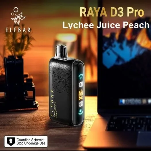 Elf Bar Raya D3 Pro 30000 Puffs Lychee Juicy Peach Disposable Vape - Vape Shop Mumbai