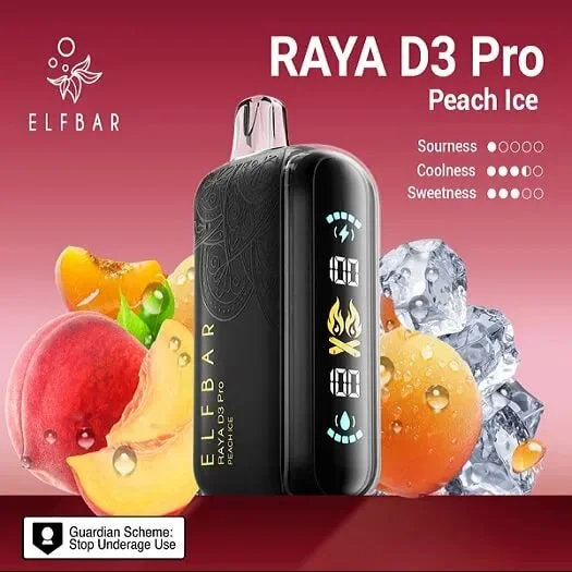 Elf Bar Raya D3 Pro 30K Peach Ice Disposable Vape � 30000 Puffs Rechargeable | Buy Online Mumbai - Vape Shop Mumbai