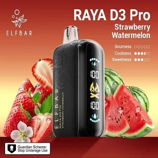 Elf Bar Raya D3 Pro Strawberry Watermelon Disposable Vape � 10000 Puffs Rechargeable | Buy Online Mumbai - Vape Shop Mumbai