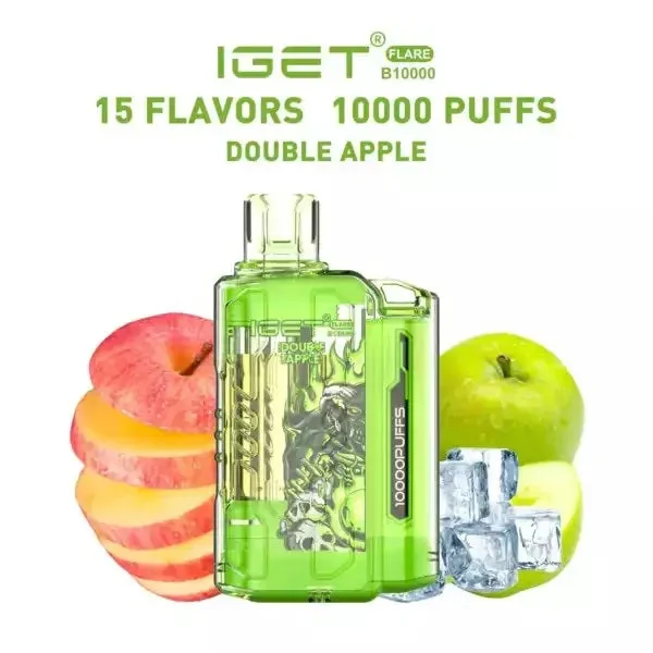 IGET Flare B10000 Double Apple Online in Mumbai | 10000 Puffs Disposable Vape | Same Day Delivery - Vape Shop Mumbai