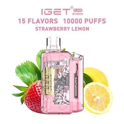 IGET FLARE B10000 Strawberry Lemon Disposable Vape � 10000 Puffs Rechargeable | Buy Online Mumbai - Vape Shop Mumbai